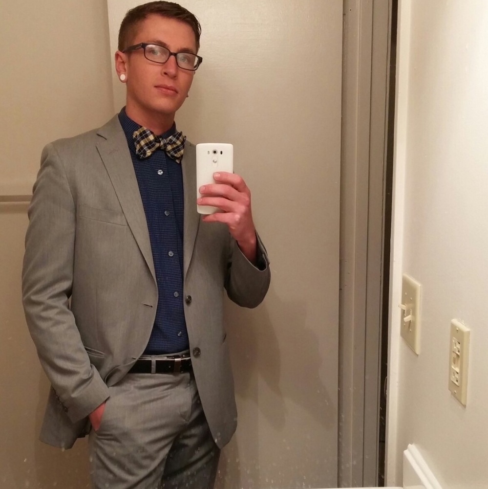 Marc Anthony light gray suit